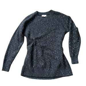 Dark gray & silver glitter chunky crewneck sweater Loft size Small Petite